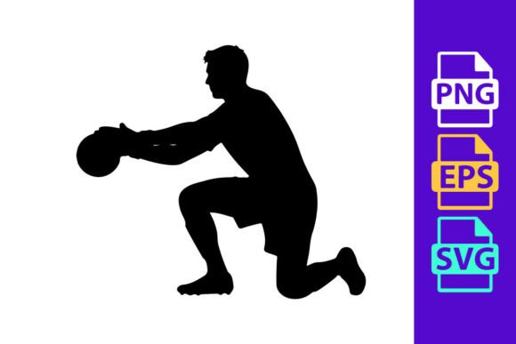 A Silhouette of a Man in a Kneeling Posi: Dynamic Motion for Modern Design