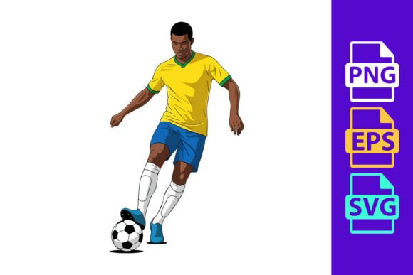 A Soccer Player in a Yellow Jersey Skill: Bold Vector Energy