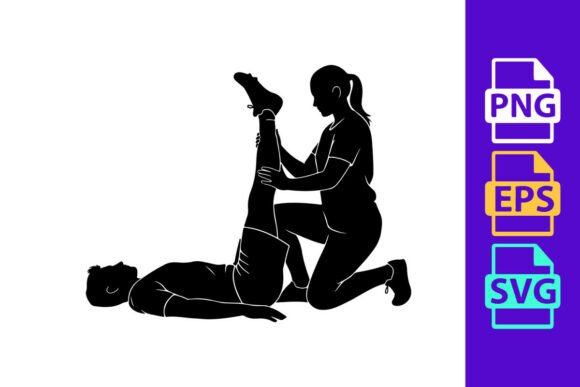A Woman Assisting a Man with a Leg Stret: Dynamic Typography for Active Brands