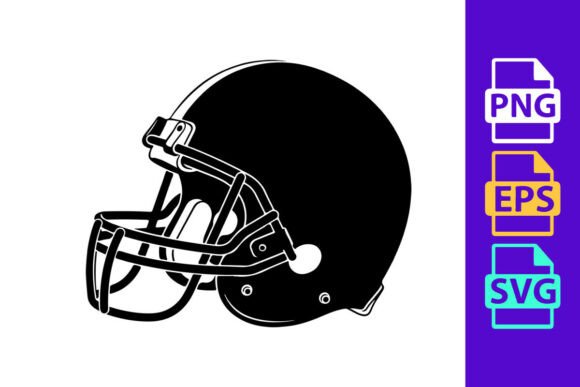 American Football Helmet Illustration: Bold Vector Design