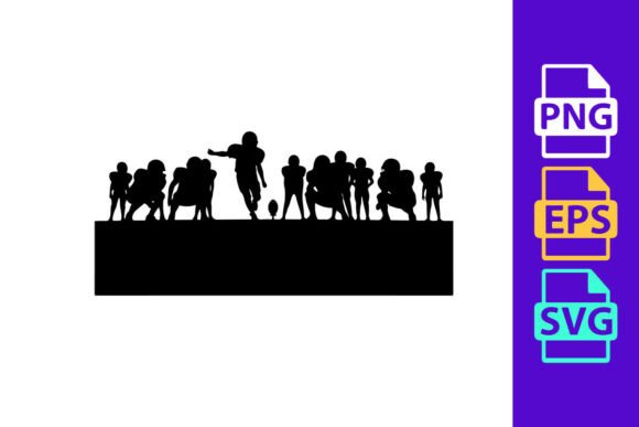 American Football Team in Action: Dynamic Silhouettes for Design