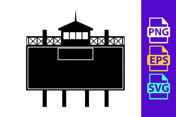 Billboard with a Watchtower Silhouette O: Bold Display Typography