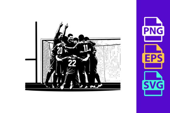 Black and White Illustration of a Soccer: A Designer's Go-To Clipart