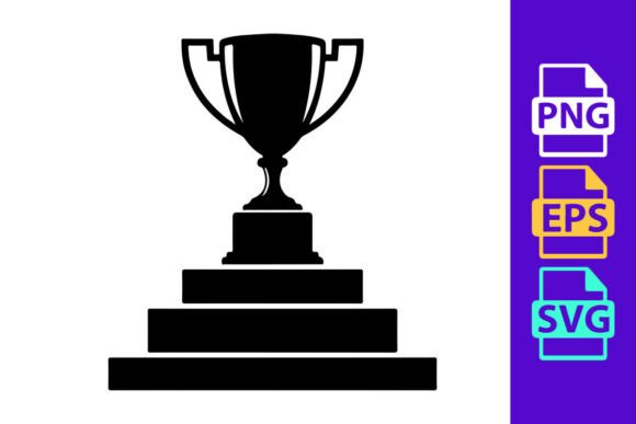 Black Trophy Icon & Football Clipart: Dynamic Design Assets