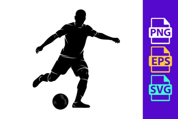 Capture Dynamic Motion: Soccer Player Kicking a Ball Clipart