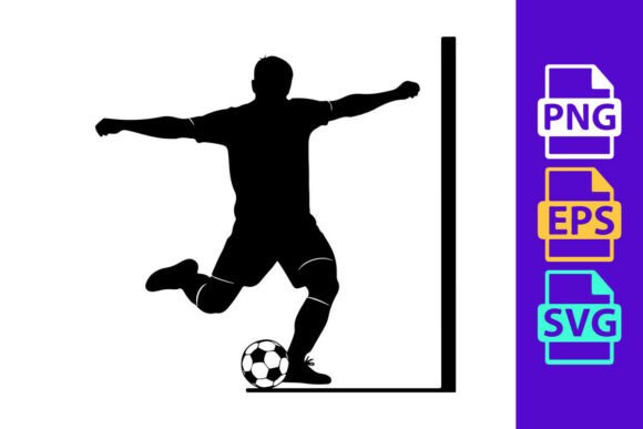 Capturing Athletic Motion: The Soccer Player Kicking Ball in Action Wit Design