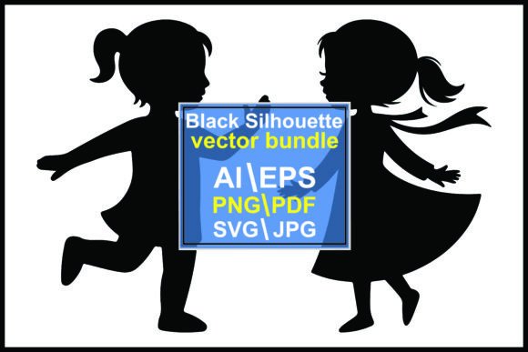 Dynamic Design: Capturing Youthful Energy with Silhouettes Little Girls Running