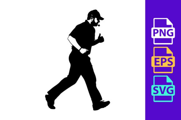 Dynamic Motion: The Running Man Silhouette Clipart