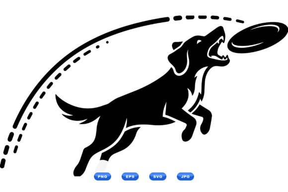 Frisbee Dog Silhouette SVG: Capturing Pure Motion