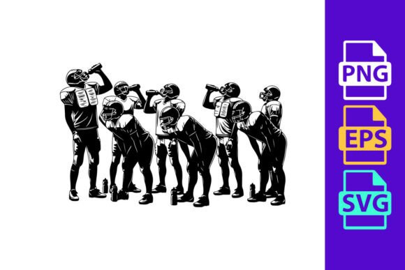 Illustration of a Group of Men Drinking: Capturing Social Energy