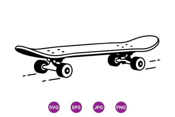 Minimalist Skateboard Line Art: Speed Meets Style