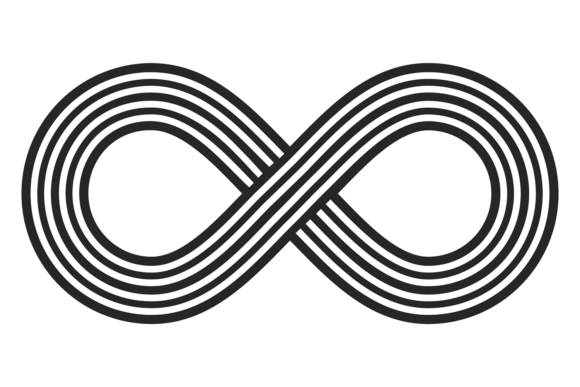 Mobius Ribbon Black Symbol: Overlap Motion for Dynamic Design