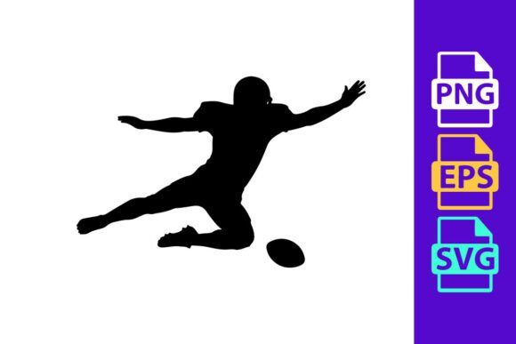 Rugby Player Kicking a Ball in Mid Action: A Design Asset for Dynamic Brands