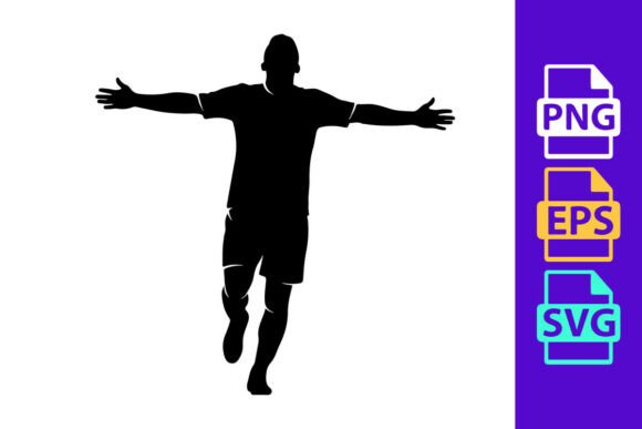 Silhouette of a Man in a T Shirt and Sho: Dynamic Vector Art for Modern Projects