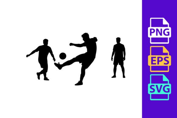 Silhouette of Soccer Players in Action: Bold Motion in Design