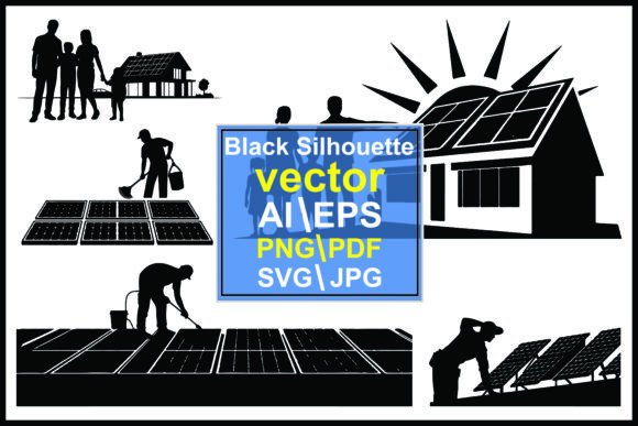 Silhouettes Solar Panels Family Home: Visual Storytelling