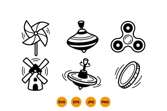 Timeless Motion: Using Retro Spinning Toy Clipart